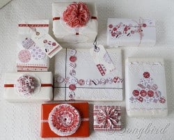 Songbird Christmas White Red Gift Wrapping Ideas