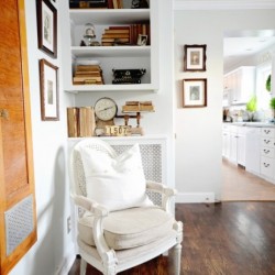 Home Office Corner with Radiotor Cover
