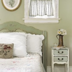 Pale green bedroom