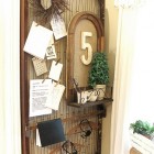 Metal bedspring becomes bulleting board. Inspired!
