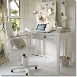 Painted Floors and Plank Paneled Walls | A Great Little Office
