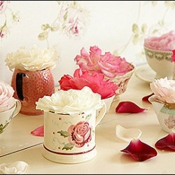 Beautiful way to show off roses from the garden.