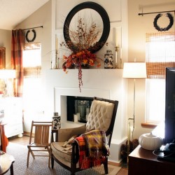 Love the Fall decorations from Sweet Something Designs. Especially that center piece on her mantel.