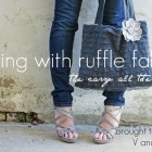V and Co sewing with ruffle fabric: the carry all tote. Thx @vchristenson !