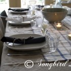 tablescape in white and blue