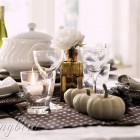 tablescape autumn polkadot and pumpkins