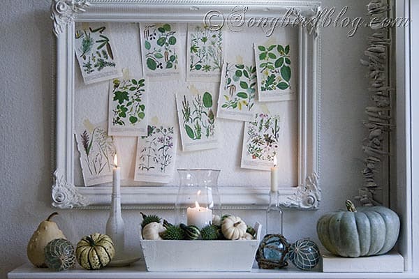 Fall mantel decoration Songbirdblog 11