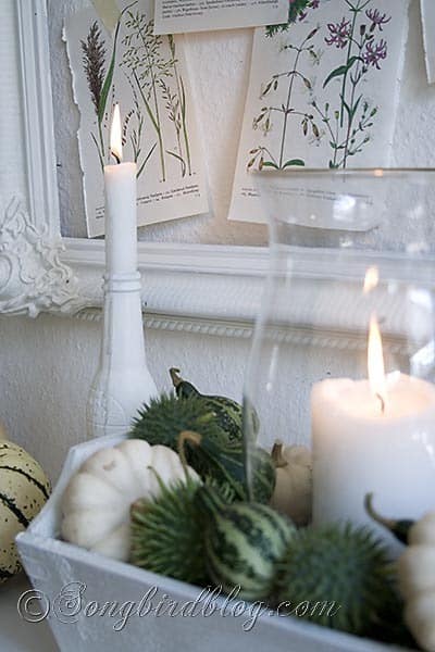 Fall mantel decoration Songbirdblog 1
