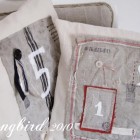 number pillow covers in red, white and black