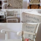 postal sack reupholstered chair makeover project