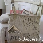 chair makeover with vintage post bag