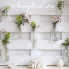summer mantel pallet wood and roses