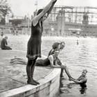 vintage image female swimmer