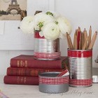 use tin cans as pretty containers for your office supplies (3)