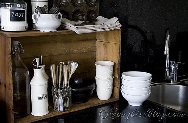 Vintage Wine Box Kitchen Display
