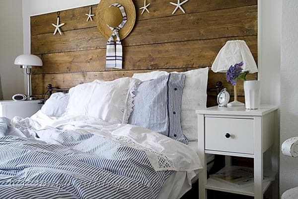 blue and white bedroom linens Songbirdblog