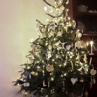 Christmas tree homemade ornaments white, silver and gold (2)