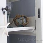 furniture makeover hutch milk paint striped