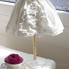 vintage table runner turned lamp shade