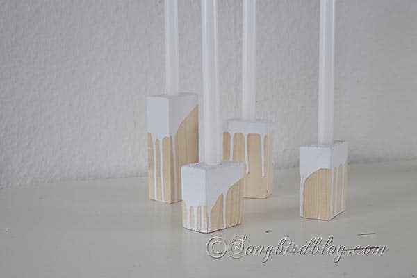 handmade wooden candle holders