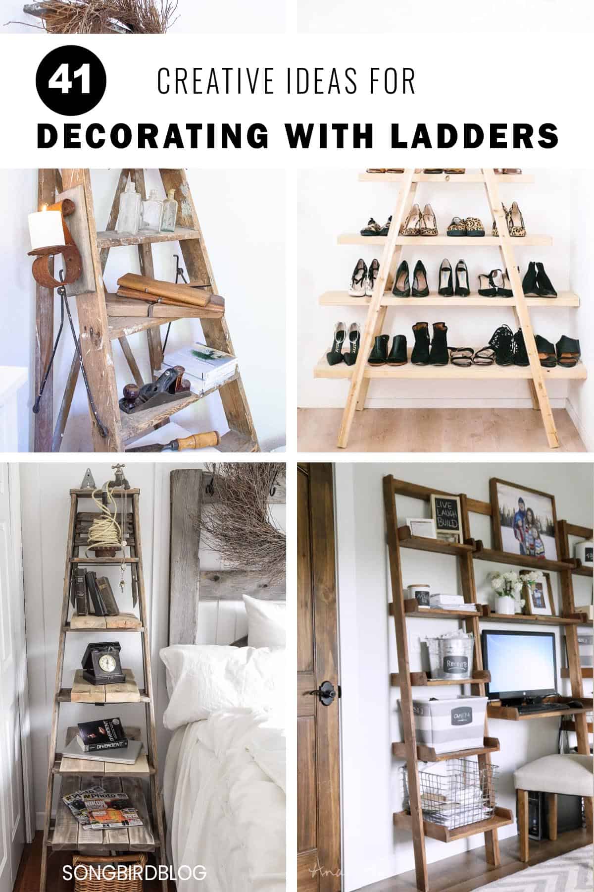 41 Ideas for decorating with ladders