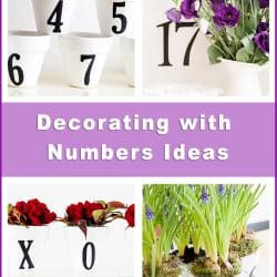 Collage image of numbered items decor