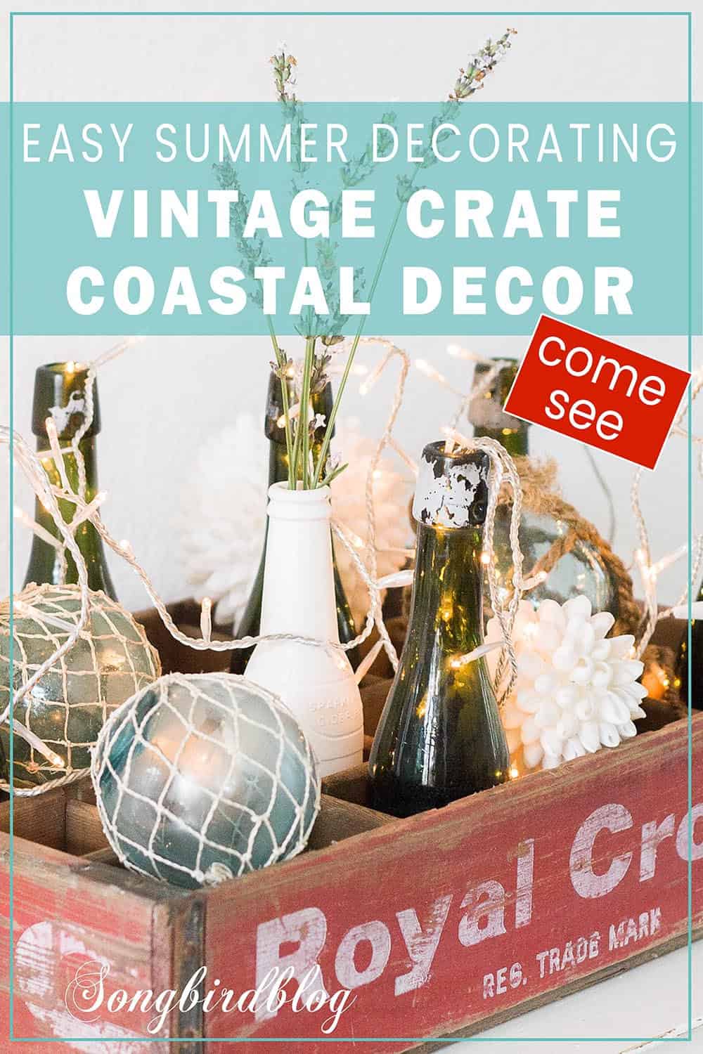 vintage crate coastal decor idea