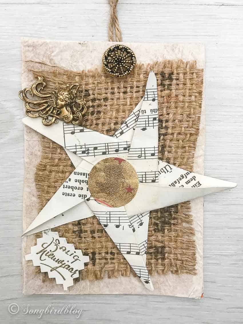 paper star christmas card ornament