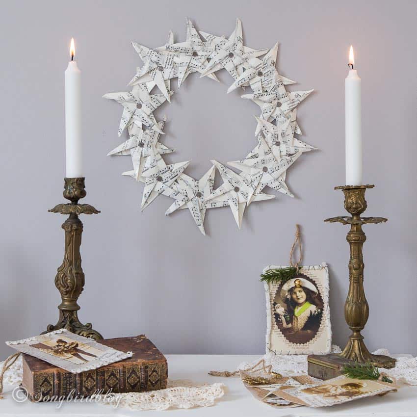 Paper Star Christmas Wreath